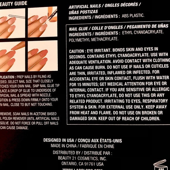 L.A. Colors Manicure Dream Artificial Nail Tip 29 Piece Set Gem Accents & Tools - Picture 9 of 11